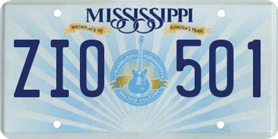 MS license plate ZIO501