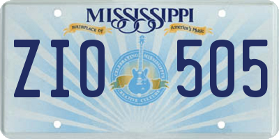 MS license plate ZIO505