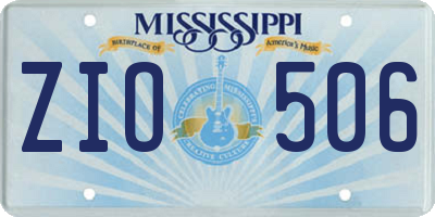 MS license plate ZIO506