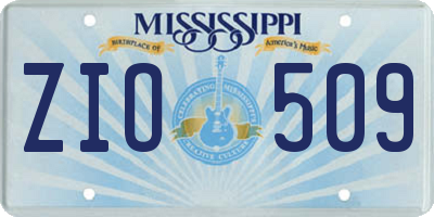 MS license plate ZIO509