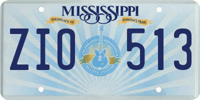 MS license plate ZIO513