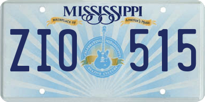 MS license plate ZIO515