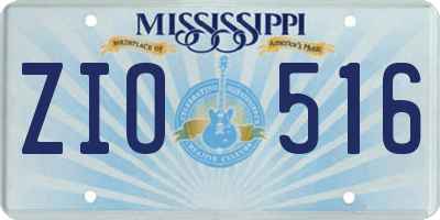 MS license plate ZIO516