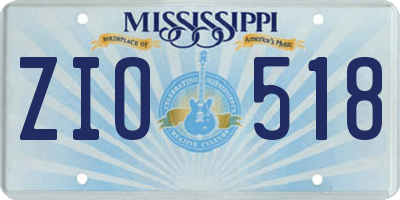 MS license plate ZIO518