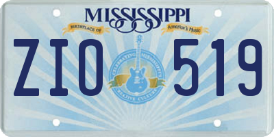 MS license plate ZIO519