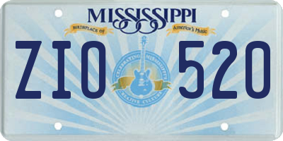 MS license plate ZIO520