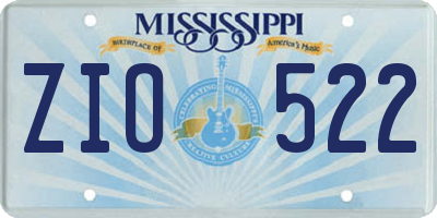 MS license plate ZIO522