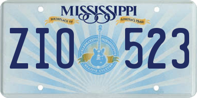 MS license plate ZIO523