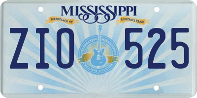 MS license plate ZIO525