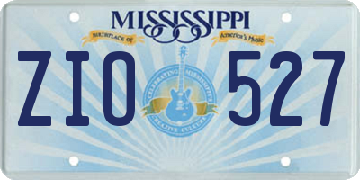 MS license plate ZIO527