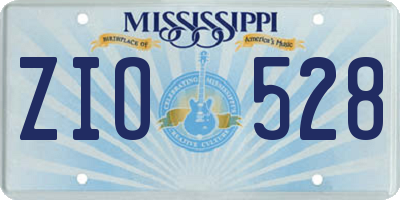 MS license plate ZIO528