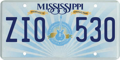 MS license plate ZIO530