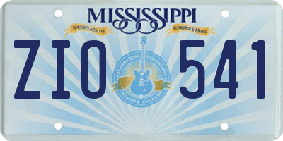 MS license plate ZIO541