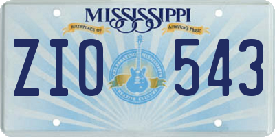 MS license plate ZIO543