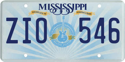 MS license plate ZIO546