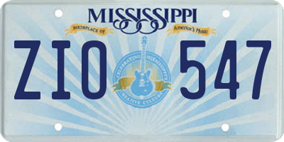 MS license plate ZIO547
