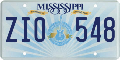 MS license plate ZIO548