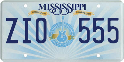 MS license plate ZIO555