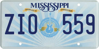 MS license plate ZIO559