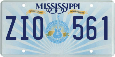 MS license plate ZIO561