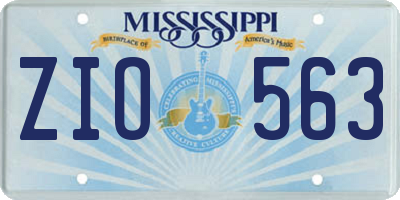 MS license plate ZIO563