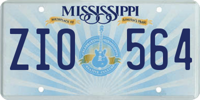 MS license plate ZIO564