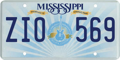 MS license plate ZIO569