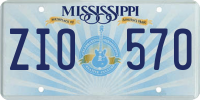 MS license plate ZIO570