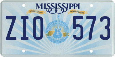 MS license plate ZIO573