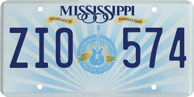 MS license plate ZIO574