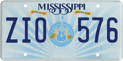 MS license plate ZIO576