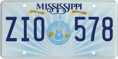 MS license plate ZIO578