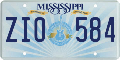 MS license plate ZIO584