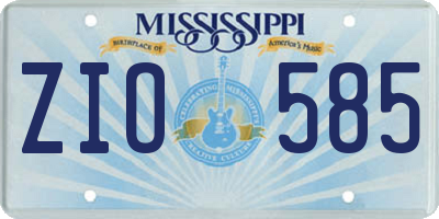 MS license plate ZIO585