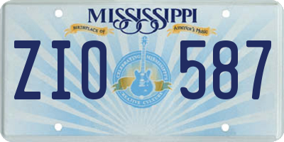 MS license plate ZIO587