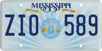 MS license plate ZIO589