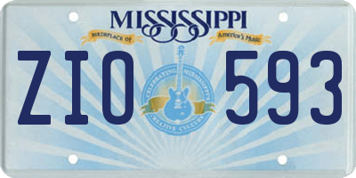MS license plate ZIO593