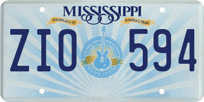 MS license plate ZIO594