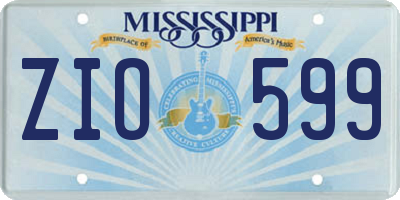 MS license plate ZIO599