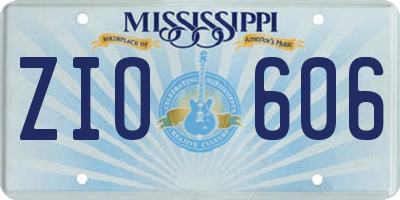 MS license plate ZIO606