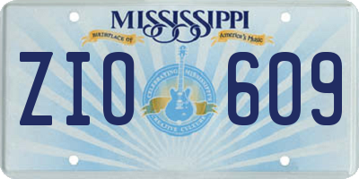 MS license plate ZIO609