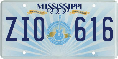 MS license plate ZIO616