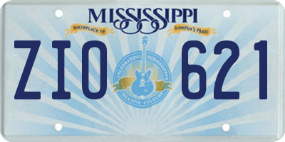MS license plate ZIO621
