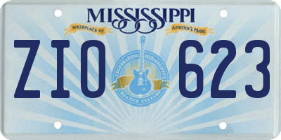 MS license plate ZIO623