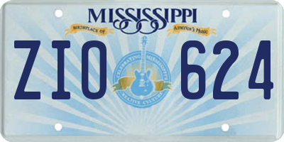 MS license plate ZIO624