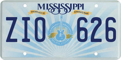 MS license plate ZIO626