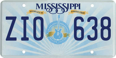 MS license plate ZIO638
