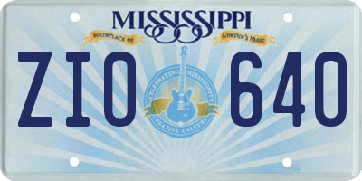 MS license plate ZIO640