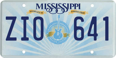 MS license plate ZIO641