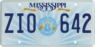 MS license plate ZIO642